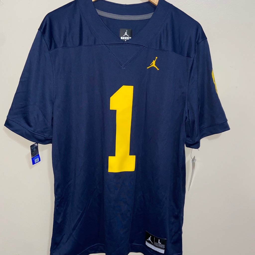 Michigan Wolverines 1 Jordan Football Jersey Ao9898420 Mens Sz Brand New